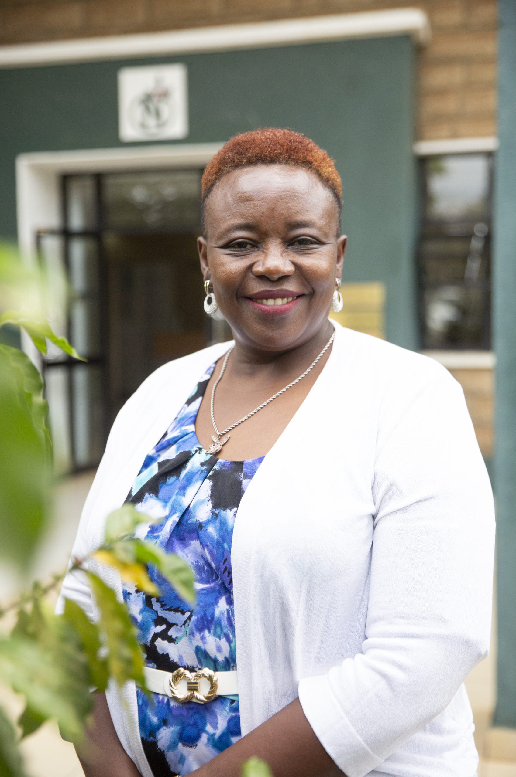 Portrait of Judith Murimi outside the NKG East Africa office